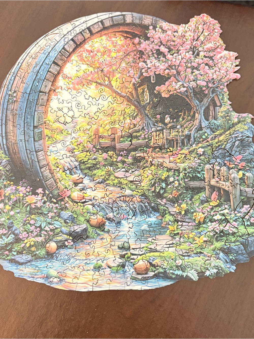 Scenic Garden Barrel River Jigsaw 3D WOOD Puzzle -